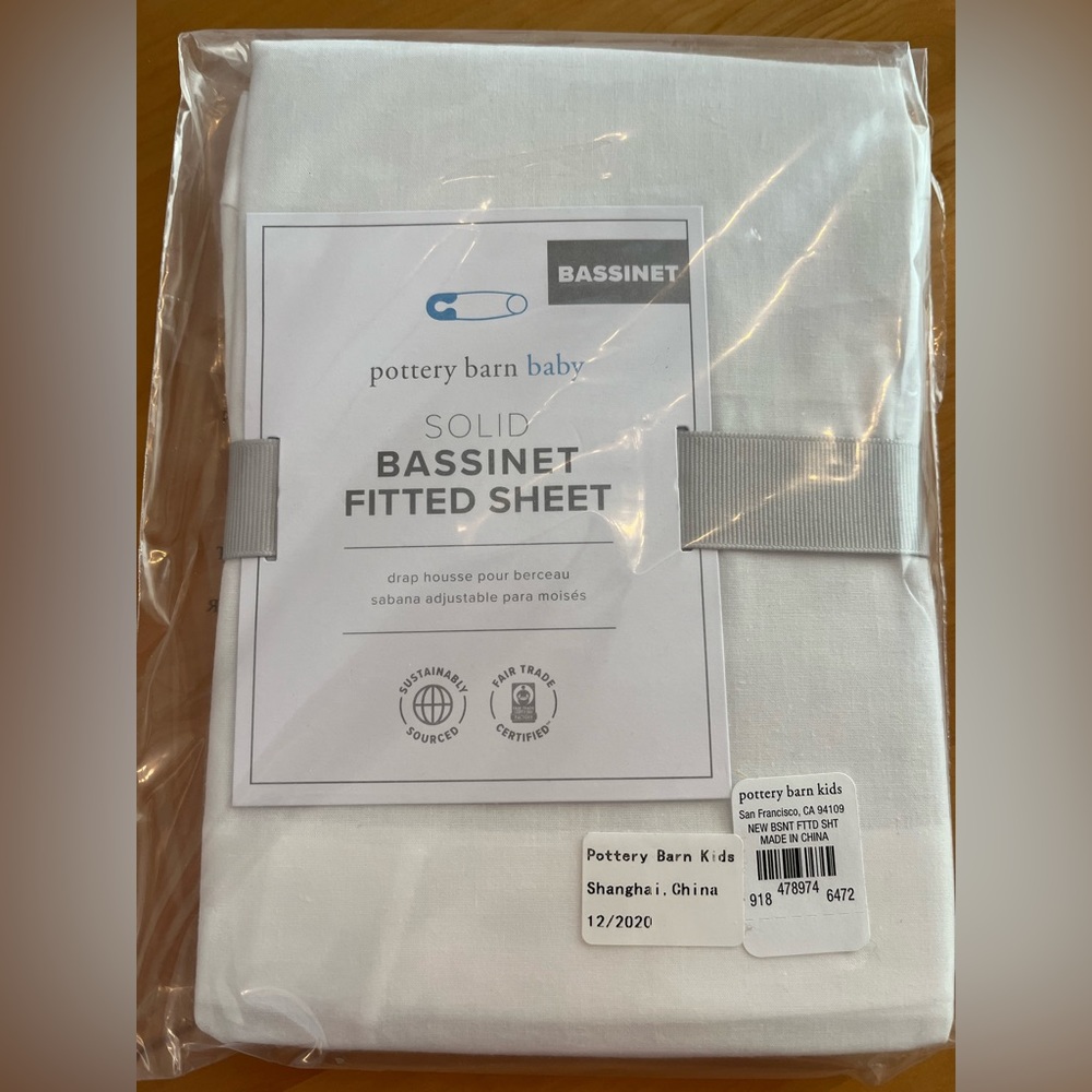 NEW, in packaging! White Pottery Barn baby bassinet sheet! I have (2) available.